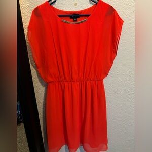 AB Studio Large Vibrant Red Midi Dress